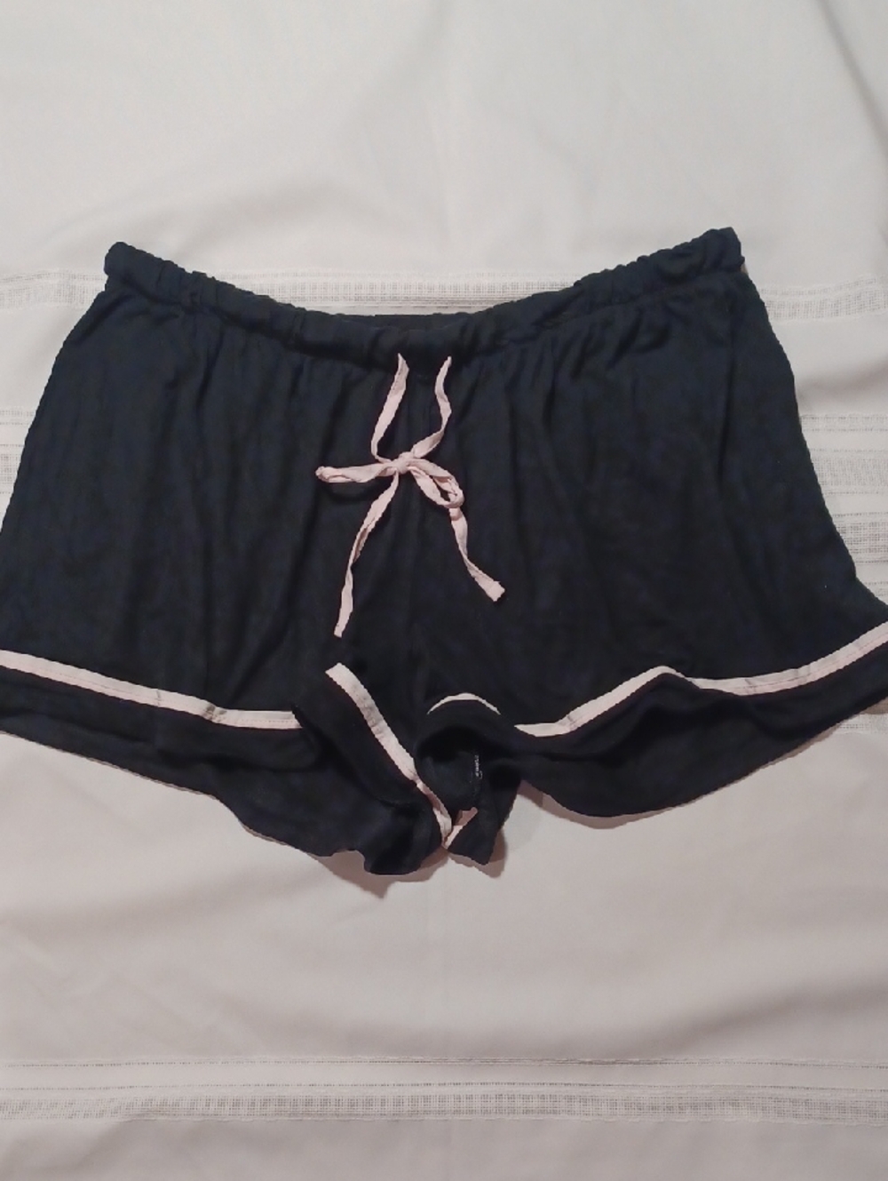 NWOT Victorias Secret  Black  Lounge Shorts with Pink Trim